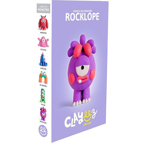 Massa para modelar criativa clayeez monstro rocklope 38g - doce brinquedo (unidade)