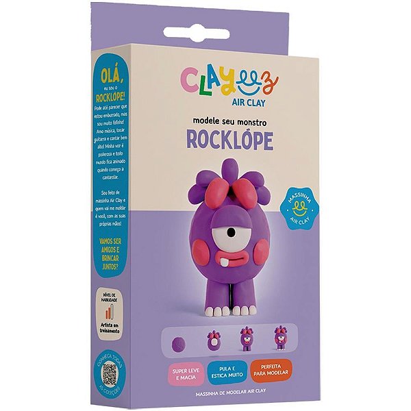 Massa para modelar criativa clayeez monstro rocklope 38g - doce brinquedo (unidade)