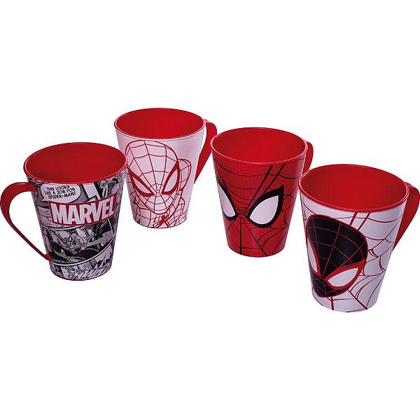 Copo decorado homem- aranha caneca 360ml. - plasutil (unidade)