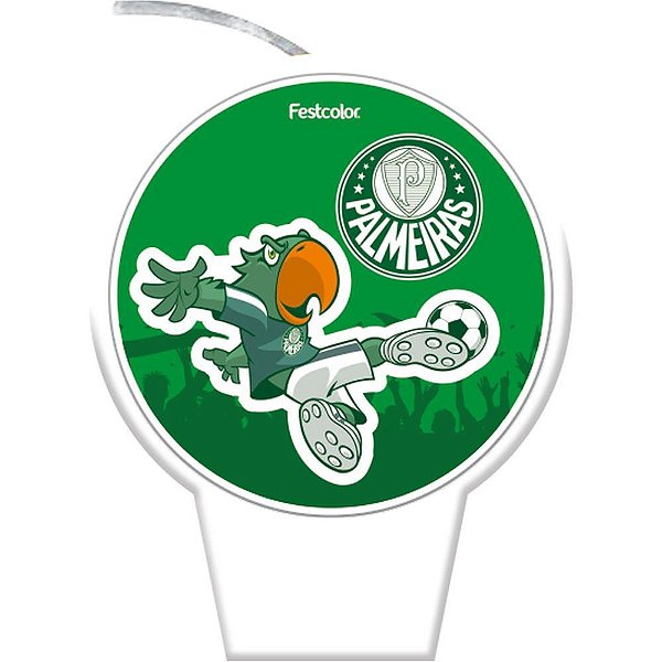 Vela para aniversario palmeiras 2023 plana - festcolor (unidade)