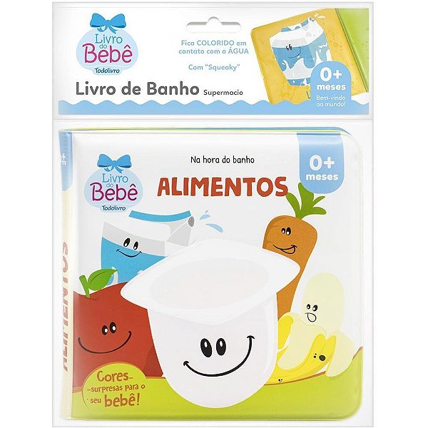 Livro para banho alimentos muda de cor 14x14cm - todolivro (unidade)