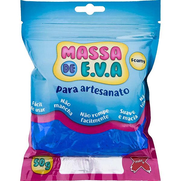Massa de eva azul escuro 50g - make+ (unidade)