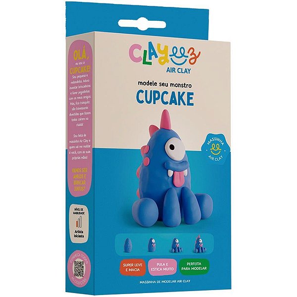 Massa para modelar criativa clayeez monstro cupcake 38g - doce brinquedo (unidade)