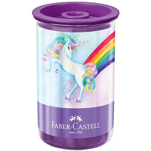 Apontador com deposito unicornio 2 modelos cartela - faber-castell (cx.c/12)