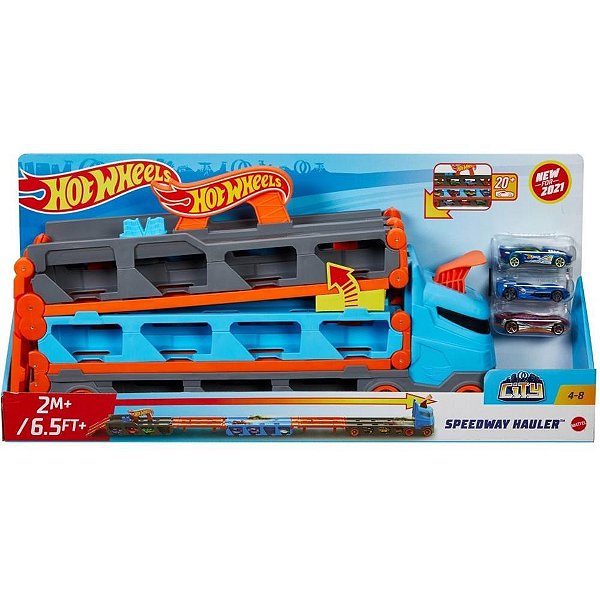 Hot wheels pista city reboque pista de corrida - mattel (unidade)