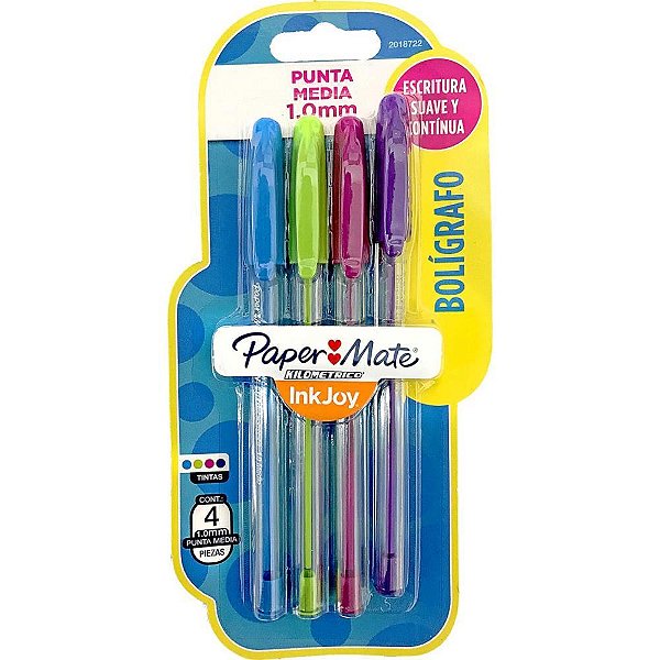 Caneta esferografica kilometrica 100 colorz sortida - paper mate (bl.c/04)