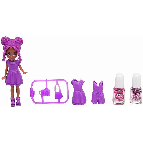 Maquiagem e beleza infantil make brinq boneca+esmate 8pc(s - polibrinq (kit)