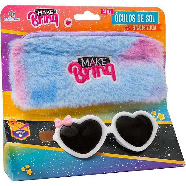 Maquiagem e beleza infantil make brinq oculos sol+estojo - polibrinq (unidade)