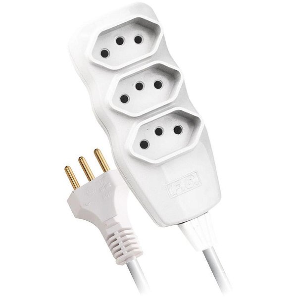 Extensao eletrica tripolar 3m 3 tomadas br - f.c. (unidade)