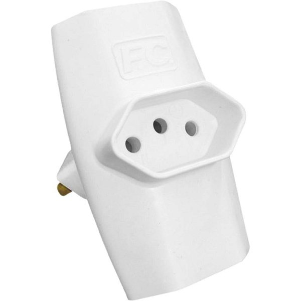 Adaptador para tomada benjamim tripolar 10a br - f.c. (pct.c/10)
