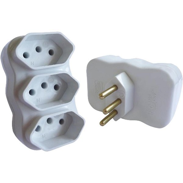 Adaptador para tomada multiplicador tripolar br - f.c. (pct.c/10)