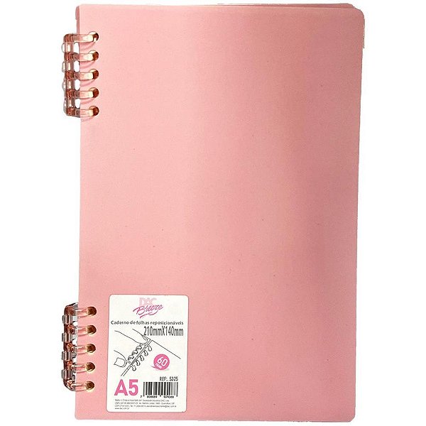 Caderno a5 rosa breeze 60fls. 14x21cm - dac (unidade)
