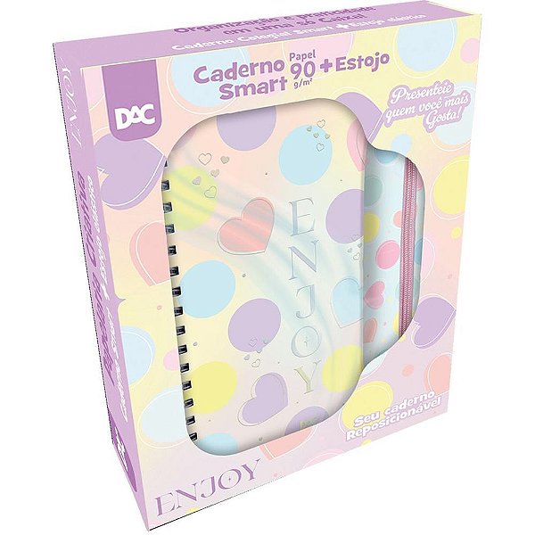Caderno 01x1 cp.dura colegial enjoy smart 80fls. +1 estojo - dac (unidade)
