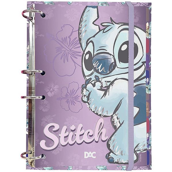 Caderno argolado stitch colegial c/elast.144f - dac (unidade)