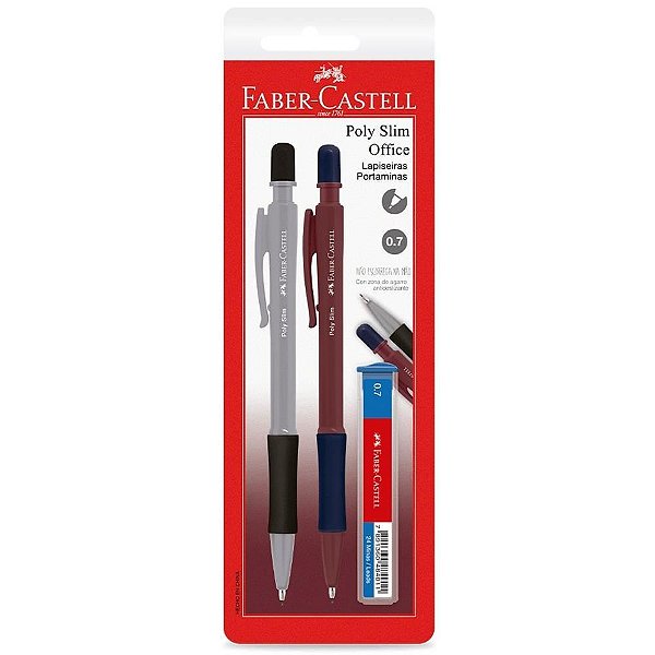 Lapiseira 0.5mm poly slim office mix cartela - faber-castell (cx.c/24)