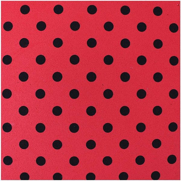 Placa em eva estampado 60x40cm poa preto/vermelho 2mm - make+ (pct.c/05)