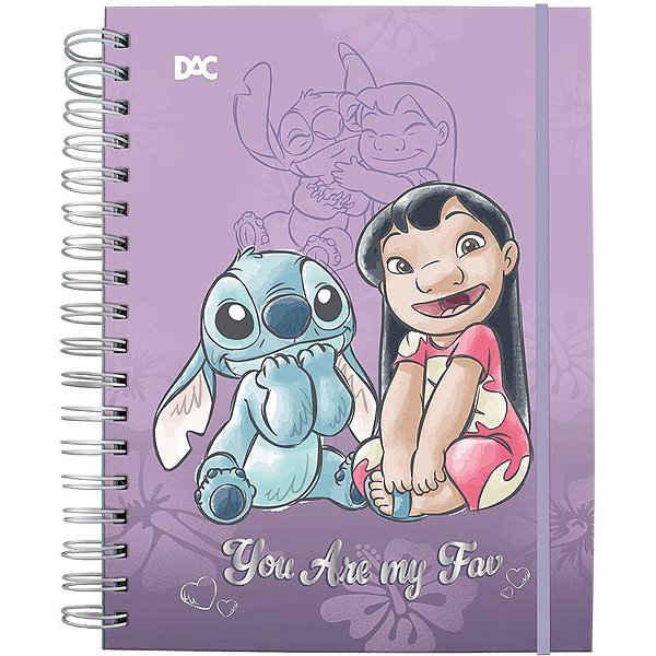 Caderno 01x1 cp.dura colegial stitch smart c/elastico 80fls - dac (unidade)
