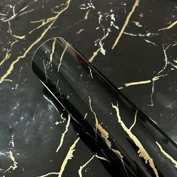 Contact decorado 45cmx10m nero marquina brilho - contact (rolo)