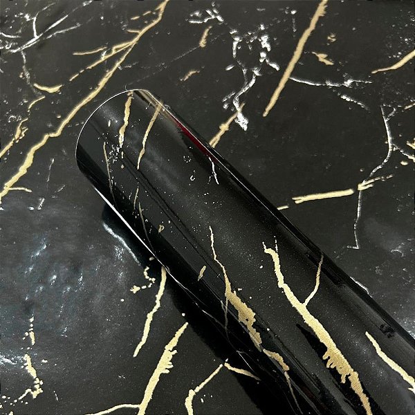 Contact decorado 45cmx10m nero marquina brilho - contact (rolo)