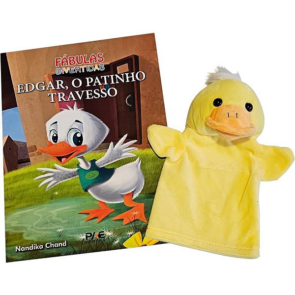 Livro brinquedo ilustrado fantoche edgar o patinho 16pg - pae editora (unidade)