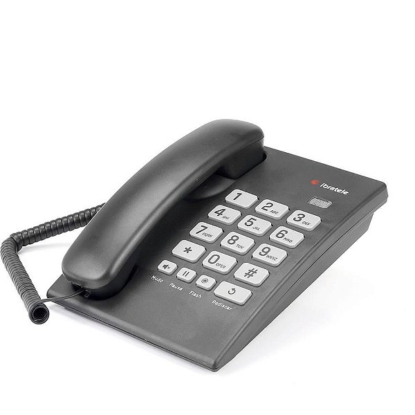 Aparelho telefonico com fio ibratele preto de mesa - bright (unidade)