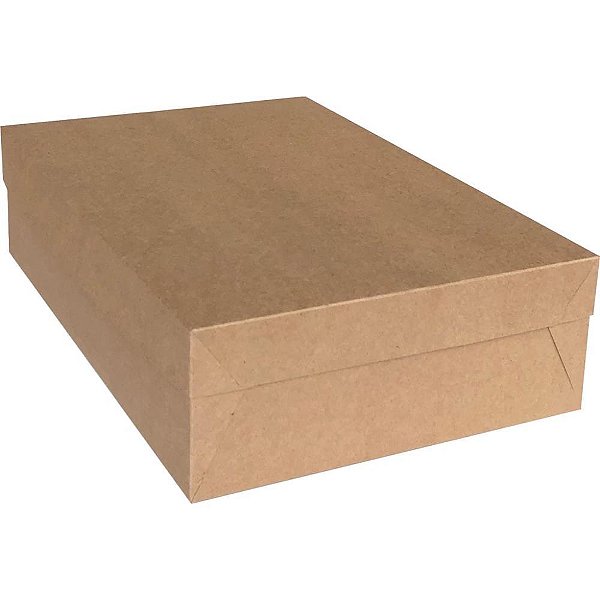 Caixa para presente com tampa kraft gg 28x38x11cm - cristina (pct.c/10)