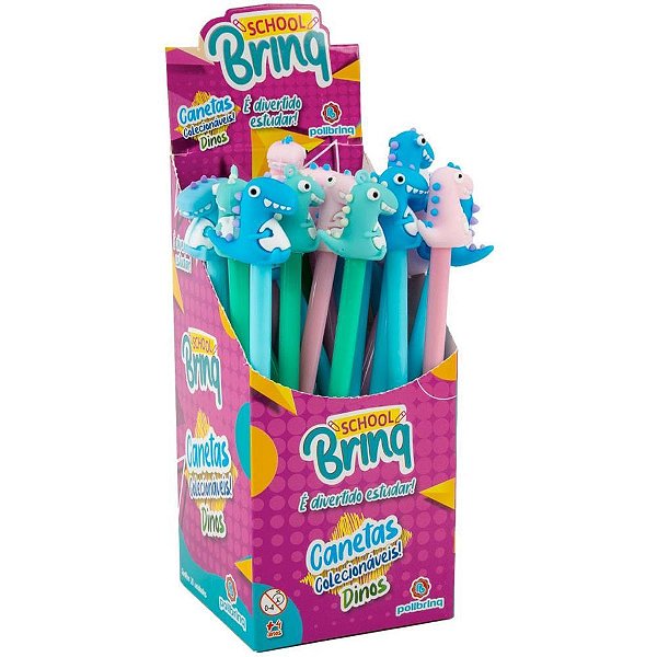 Caneta esferografica divertidas dino (sortido) - polibrinq (dp.c/20)