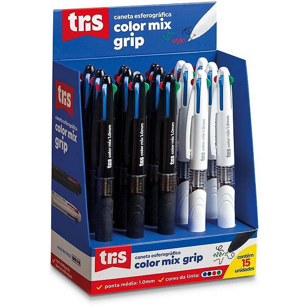 Caneta esferografica tris colormix grip 4cores 2mod - summit (dp.c/15)