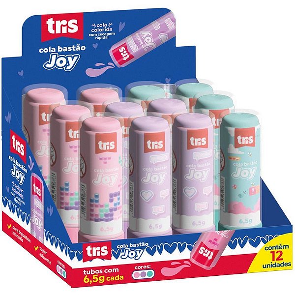 Cola em bastao tris joy 6,5g. 3 modelos - summit (dp.c/12)