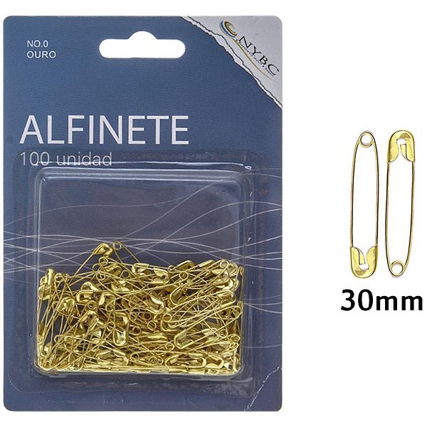 Alfinete seguranca n.0 dourado c/100unid. - nybc (pct.c/06)