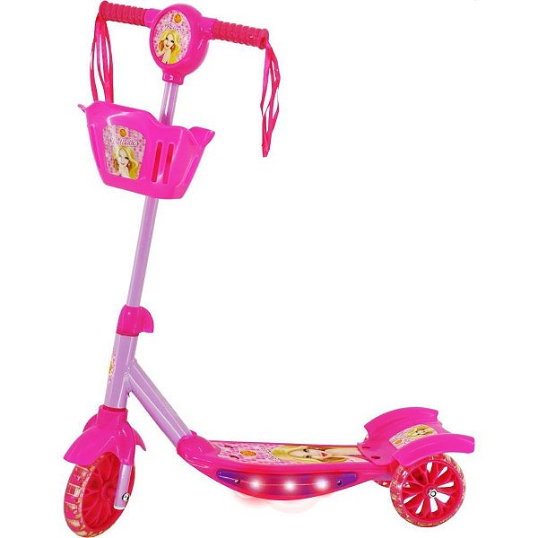 Patinete rosa c/luz,som e cesta - dm toys (unidade)