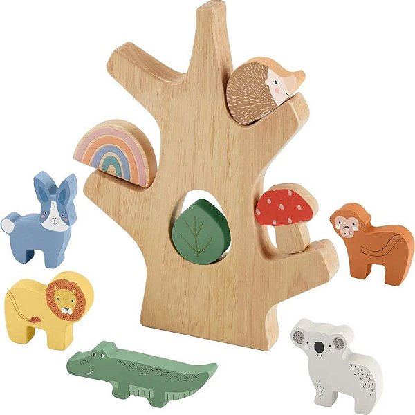 Fisher-price wood arvore de equilibrio 10pcs - mattel (unidade)
