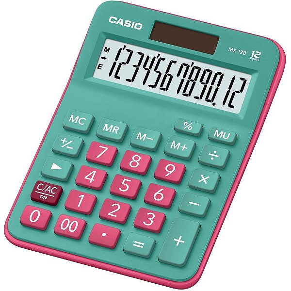 Calculadora de mesa 12 dig.turquesa/pk solar/bater - casio (unidade)