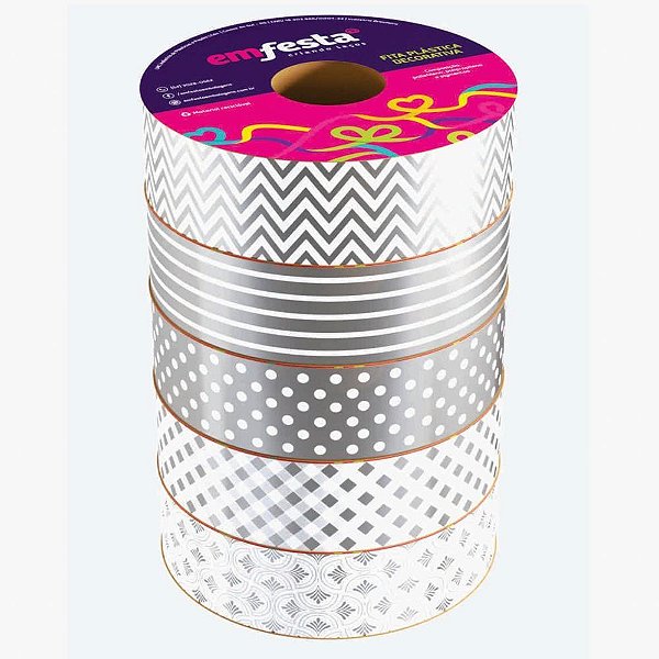 Fita poli decorada 30mmx30m cristalle (sortido) - emfesta (pct.c/05)