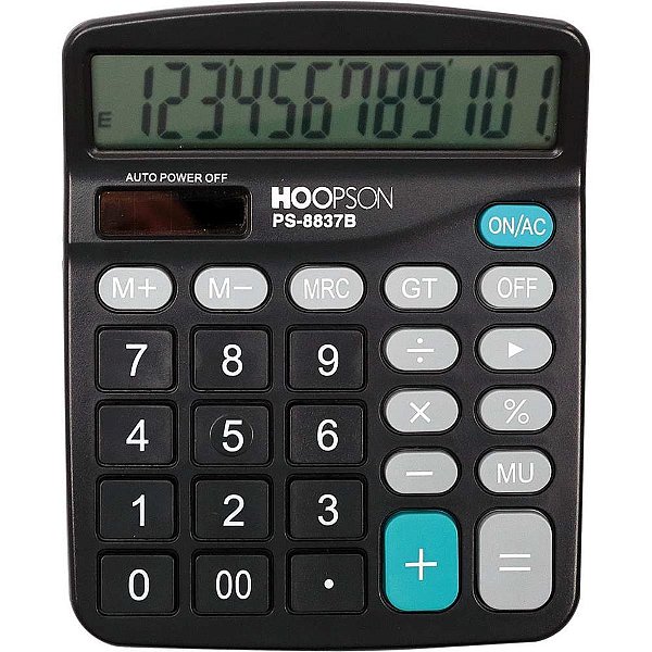 Calculadora de mesa 12digitos pilha preta - mercoriental (unidade)