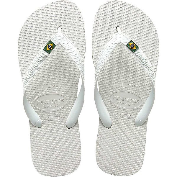 Chinelo havaianas unissex brasil 43/4 branco - havaianas (par)