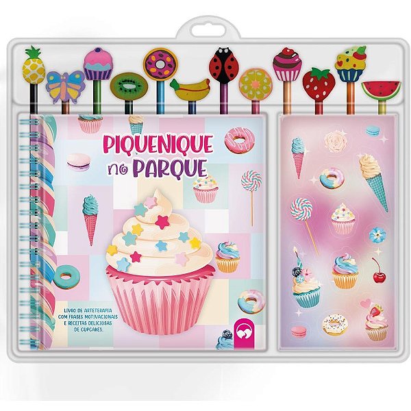 Livro brinquedo ilustrado kit lapis+borracha piquenique - vale das letras (unidade)