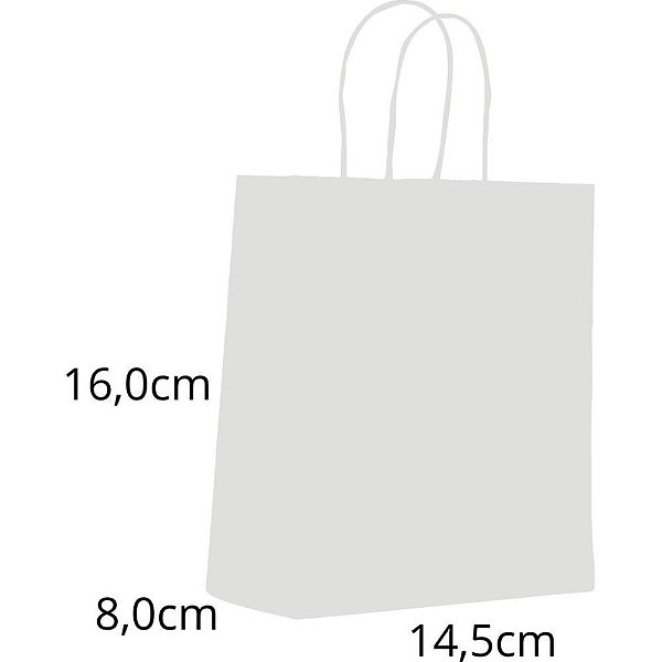 Sacola para presente lisa branca pp 14,5x16x8cm - scrity (pct.c/10)
