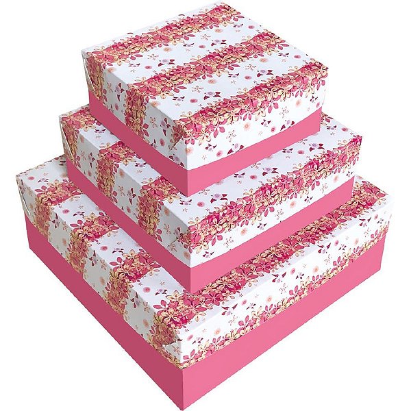 Caixa para presente com tampa pq 16x16x7 4mod. - cristina (pct.c/20)