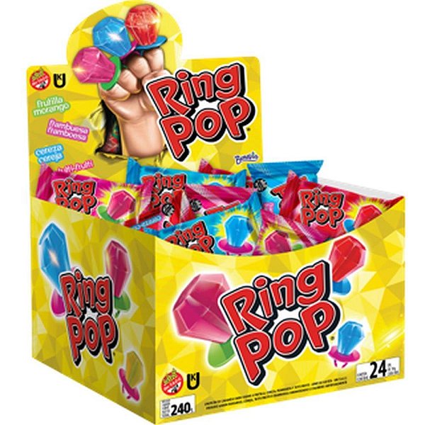 Doce ring pop tradicional - bazooka candy (dp.c/24)