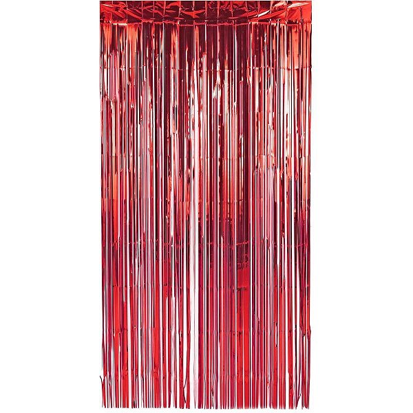 Artigo para decoracao cortina metaliz. vermelho 1x2m - make+ (unidade)
