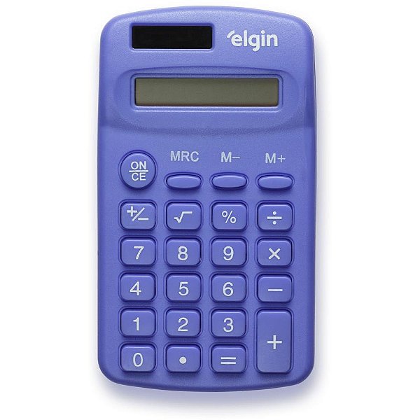 Calculadora de bolso 8 digitos cb1485a solar azul - elgin (unidade)
