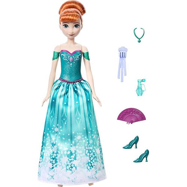 Boneca disney frozen anna spin e reveal - mattel (unidade)