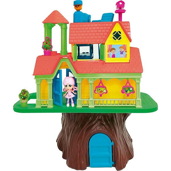 Casinha de boneca casa na arvore c/ bonecos - homeplay (unidade)