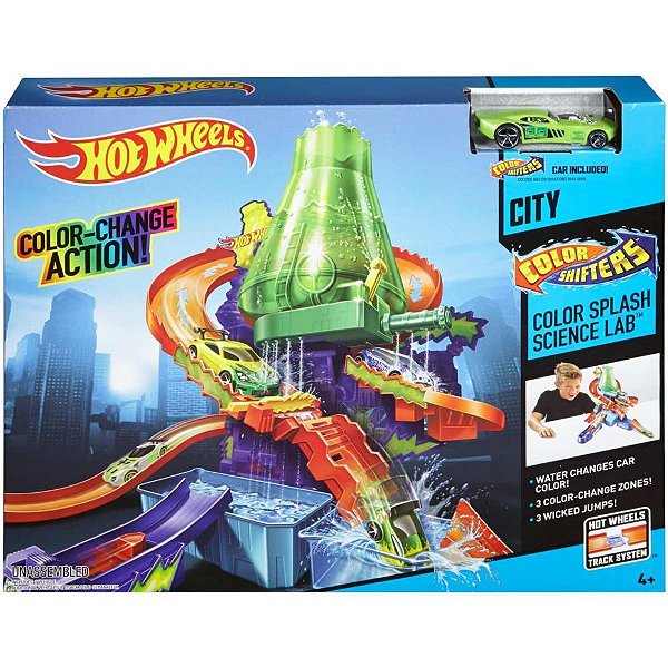 Hot wheels pista city color change estacao cientific - mattel (unidade)