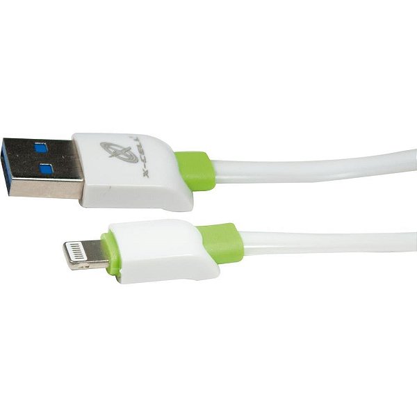 Cabo usb flat/light.8p -3.0a/ 1m branc0 - flex (unidade)