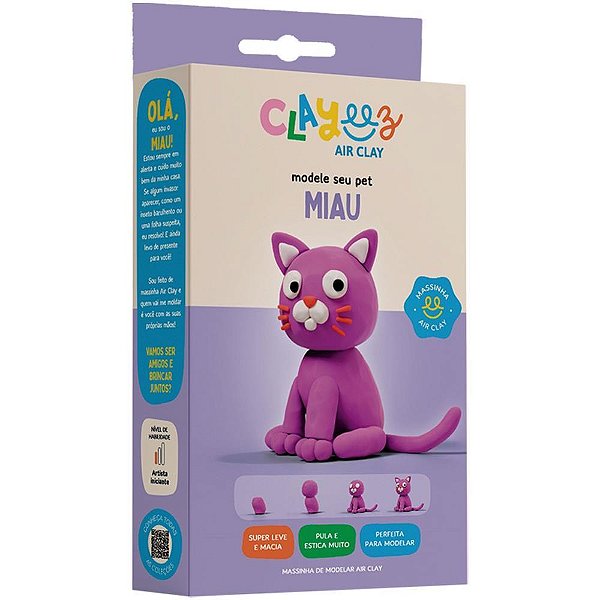 Massa para modelar criativa clayeez miau 38g - doce brinquedo (unidade)