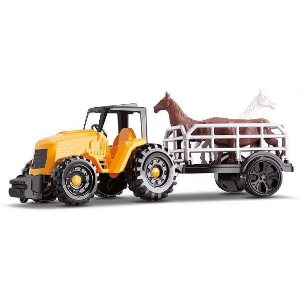 Trator farm work boiadeiro 34cm. sort - orange toys (unidade)
