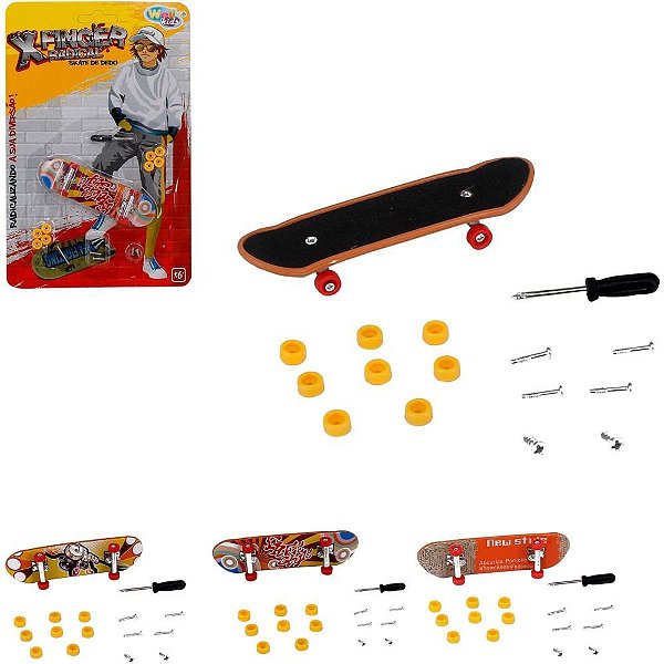 Skate de dedo street c/acessorios 16pcs (s) - wellmix (unidade)