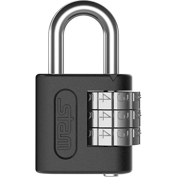 Cadeado segredo 25mm preto fosco - stam (unidade)